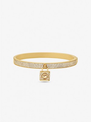 Michael Kors Precious Metal-Plated Brass Pavé Lock Naisten Rannerengas Kultaiset | FIWNS1505