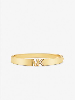 Michael Kors Precious Metal-Plated Brass Pavé Logo Naisten Rannerengas Kultaiset | FIEBD1506