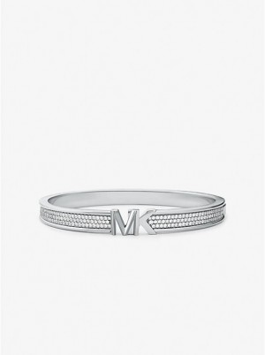 Michael Kors Precious Metal-Plated Brass Pavé Logo Naisten Rannerengas Hopea | FIRVF1507