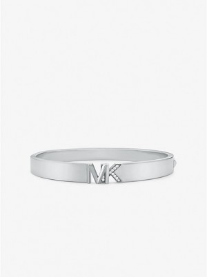 Michael Kors Precious Metal-Plated Brass Pavé Logo Naisten Rannerengas Hopea | FIYXH1509