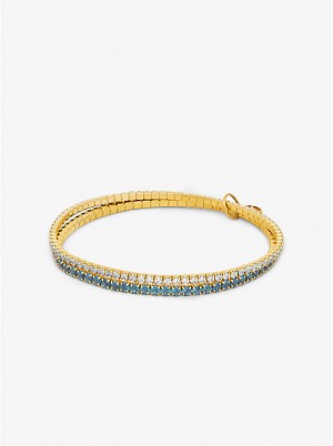 Michael Kors Precious Metal-Plated Brass Double Wrap Tennis Naisten Rannekoru Turkoosi | FIXYR1524