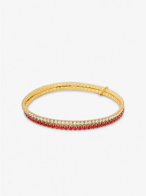 Michael Kors Precious Metal-Plated Brass Two-Tone Double Wrap Tennis Naisten Rannekoru Koralli | FIMQO1529