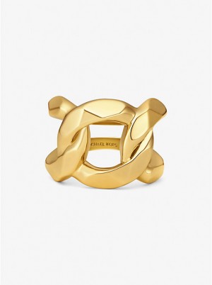 Michael Kors Precious Metal-Plated Brass Curb-Link Naisten Sormukset Kultaiset | FICTE1577