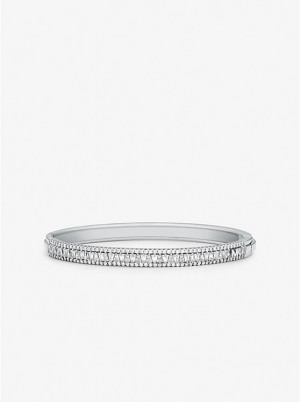 Michael Kors Precious Metal-Plated Sterling Silver Pavé Naisten Rannerengas Hopea | FIUZJ1510