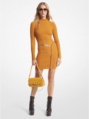 Michael Kors Ribbed Merino Wool Blend Naisten Mekko MARIGOLD | FINWH1320