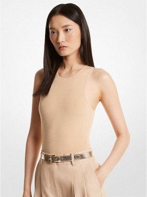 Michael Kors Ribbed Stretch Knit Racerback Bodysuit Naisten Body BUFF | FIUZL1458