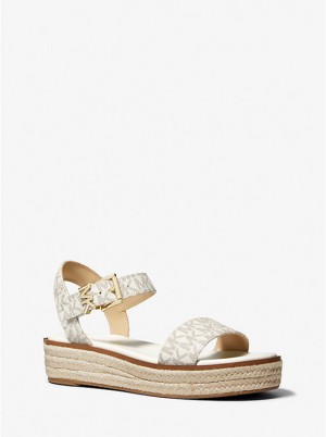 Michael Kors Richie Logo Platform Espadrille Naisten Sandaalit VANILLA | FINWC1947