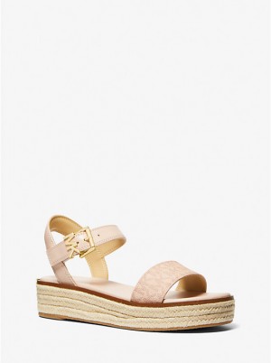 Michael Kors Richie Smooth and Logo Platform Espadrille Naisten Sandaalit BALLET | FICTN1950