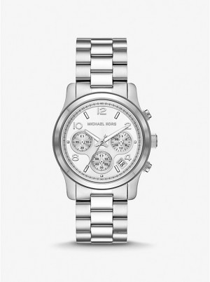 Michael Kors Runway Silver-Tone Miesten Kello Hopea | FIGSE2090