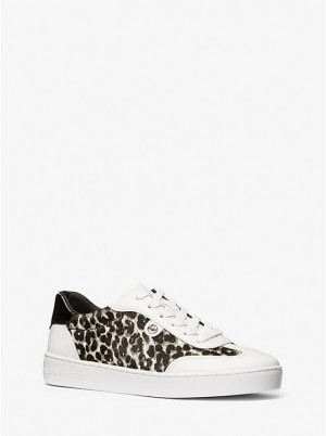 Michael Kors Scotty Leopard Print Calf Hair Naisten Tennarit Mustat | FIAHU2013