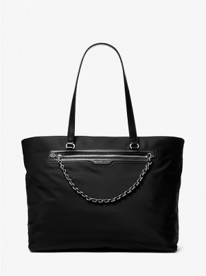 Michael Kors Slater Extra-Large Recycled Nylon Naisten Tote Mustat | FIMQL1269