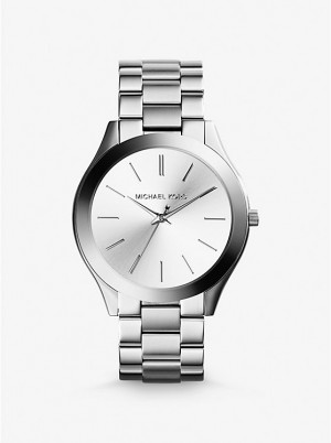 Michael Kors Slim Runway Silver-Tone Naisten Kello Hopea | FIHAZ1675