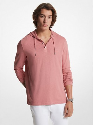 Michael Kors Slub Cotton Henley Miesten Huppari Pinkki | FIILJ2239