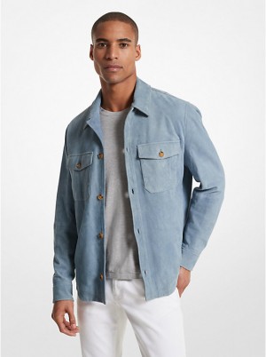 Michael Kors Suede Shirt Miesten Takki CHAMBRAY | FIKOW2197