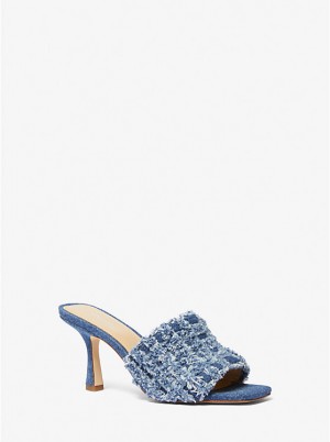 Michael Kors Tessa Frayed Denim Mule Naisten Sandaalit DENIM | FITCG1967