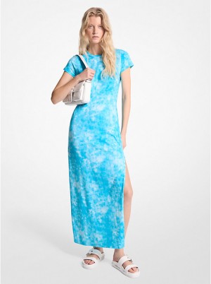 Michael Kors Tie-Dyed Stretch Cotton Maxi Naisten Mekko Sininen | FIRVD1344