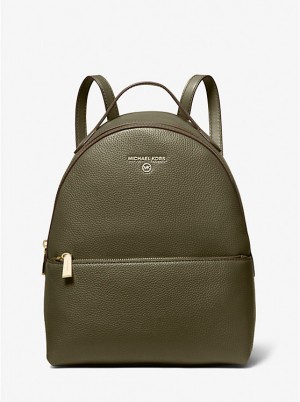 Michael Kors Valerie Medium Pebbled Leather Naisten Reppu Oliivinvihreä | FIPJJ1078