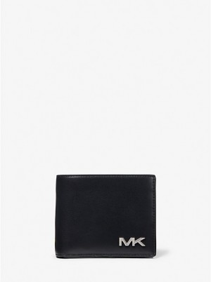 Michael Kors Varick Leather Billfold With Passcase Miesten Lompakko Mustat | FIUZT2173