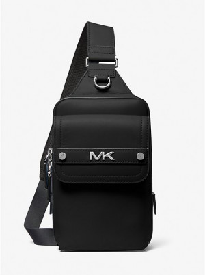 Michael Kors Varick Medium Leather Sling Pack Miesten Crossbody Laukku Mustat | FIRVP2124