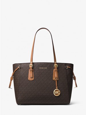 Michael Kors Voyager Medium Logo Naisten Tote Ruskea | FIJPW1279