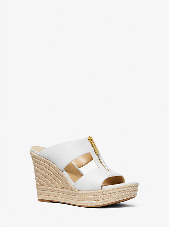 Michael Kors Bradley Linen Blend Canvas Wedge Naisten Sandaalit Valkoinen | FIXYT1795