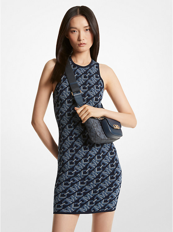 Michael Kors Empire Signature Logo Jacquard Tank Naisten Mekko MIDNIGHTBLUE | FIRVG1292