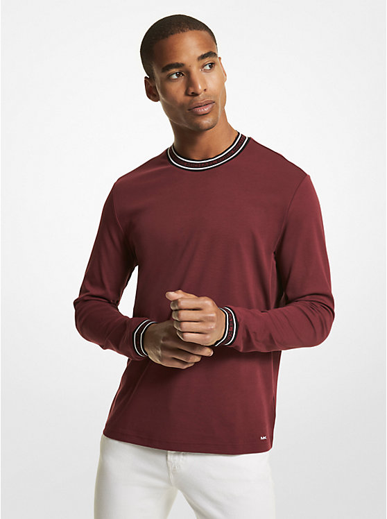 Michael Kors Logo Tape Cotton Crewneck Miesten Collegepaita MERLOT | FIMQO2258